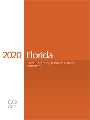 cover image of CSC&#174; Florida Laws Governing Business Entities